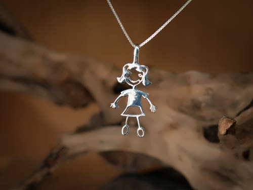 Happiness Pendant (girl) Silver