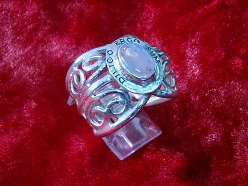 I love therefore I am ring silver with Moonstone