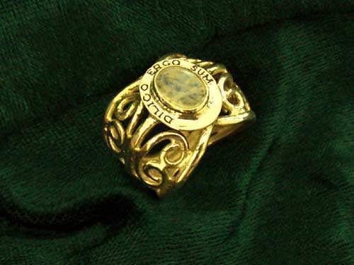 I Love Therefore I Am Ring Gold with Citrine