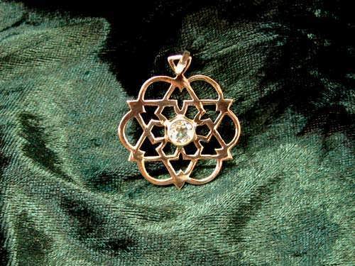 Inlaid Egg of Life Star Gold with Citrine