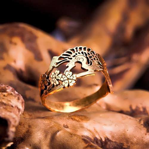 Japanese Crane Ring Gold