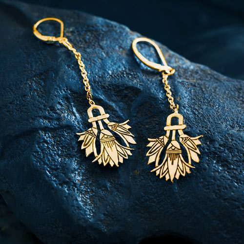 Lotus Earrings Gold