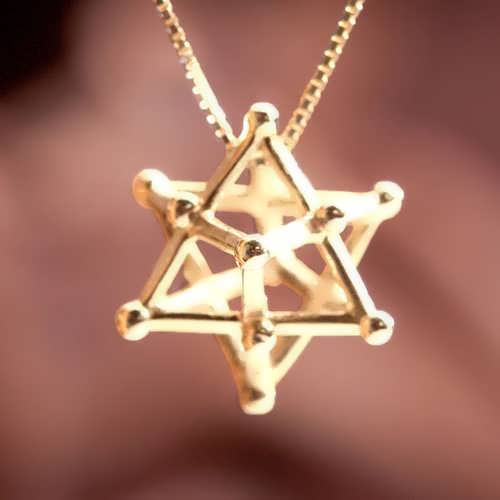 Merkaba 14 Punkte Gold Medium