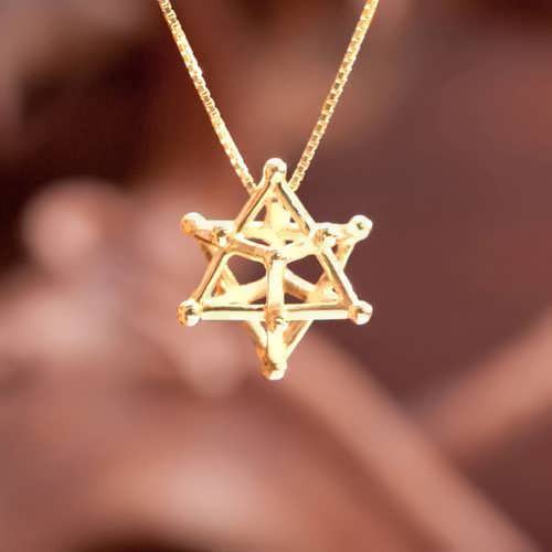 Merkaba 14 Punkte Gold Medium