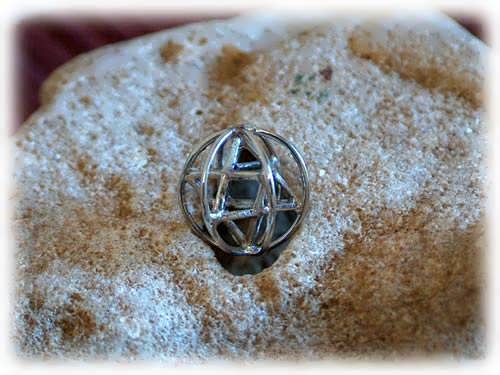 Merkaba con sfera prana, argento, piccolo