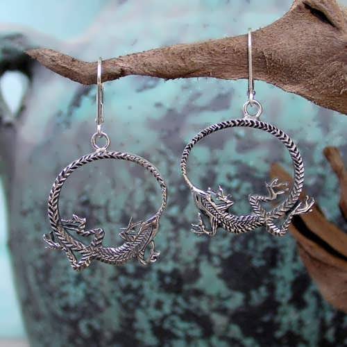 Boucles d&#039;oreilles Argent Ouroboros