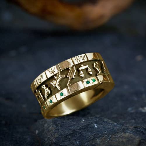 Personalized Cosmic Sigil Talisman Ring - Gold