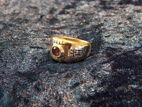 Ring of tao small gold with Garnet