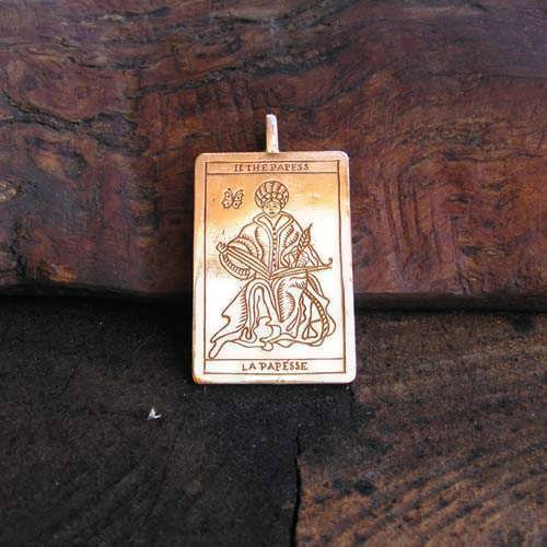 Tarot High Priestess Pendant Gold