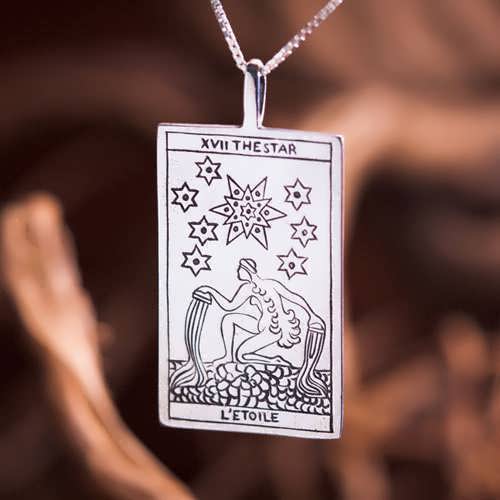 Tarot Star Card Pendant Silver