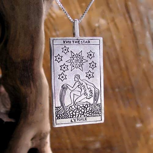 Tarot Star Card Pendant Silver