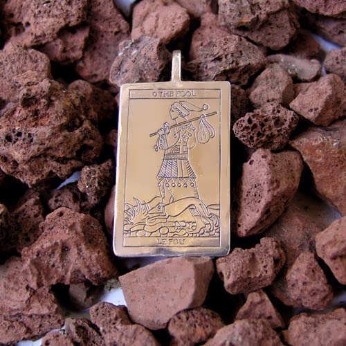 Tarot Fool Card Pendant Silver