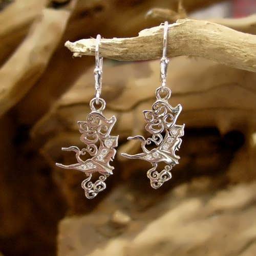 The Air Element Earrings Silver with Cubic Zirconia