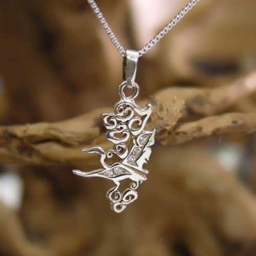 Air Element Pendant Silver small with Cubic Zirconia
