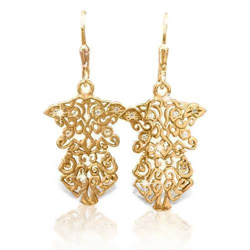 The Earth Element Earrings Gold With Diamonds