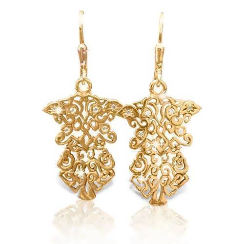 The Earth Element Earrings Gold with Diamonds