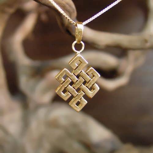 Tibetan Knot Pendant Gold