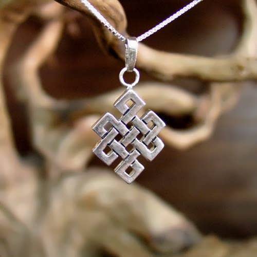 Tibetan Knot Pendant Silver