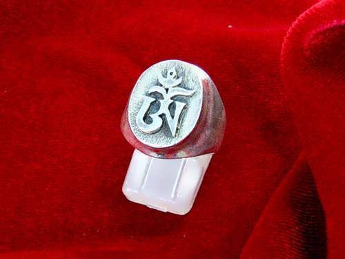 Tibetan Om Ring Silver