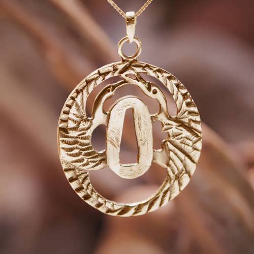 Tsuba With Cranes Gold