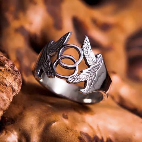 Vesica Pisces Ring Silver