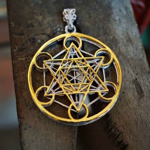 Cubo Metatron 24K oro and Silver