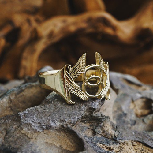 Vesica Pisces Ring Gold