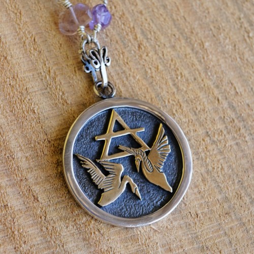 Alchemy Air Element Pendant Silver and Gold