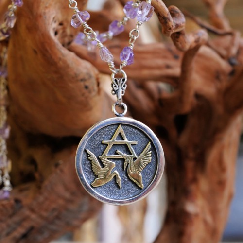 Alchemy Air Element Pendant Silver and Gold