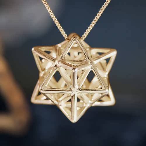 Alchemy/Vector Equilibrium Pendant Gold