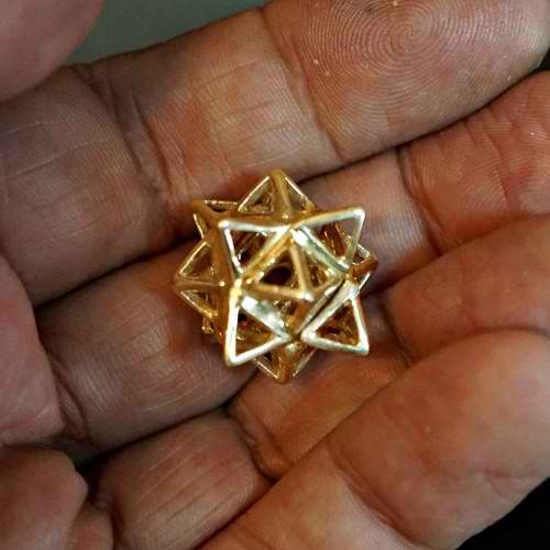 Alchemy/Vector Equilibrium Small Pendant Gold
