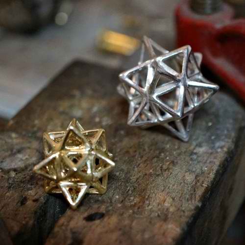 Alchemy/Vector Equilibrium Small Pendant Gold