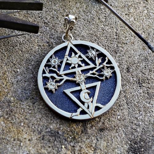 Alchemical Cosmic Tree Silver