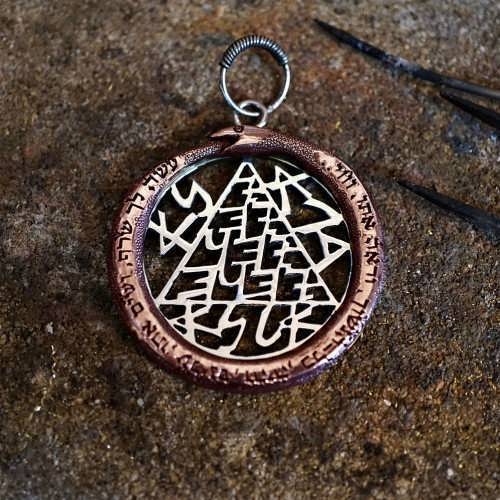 Copper Snake Talisman Silver and Red Gold