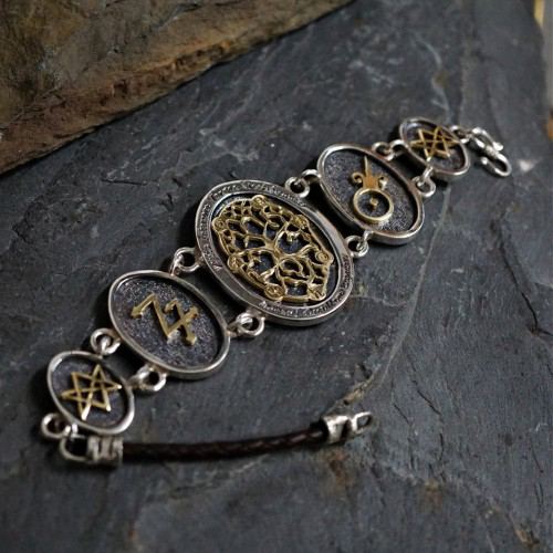 Alchemical Cosmic Tree Bracelet Silver and Gold