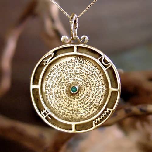 Emerald Tablet pendant gold