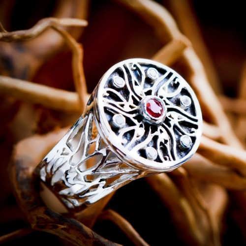 Inlaid Eye of Horus Ring Silver