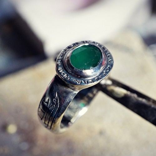 Four Winds Ring with Emerald