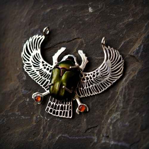 authentique scarabée égyptien argent