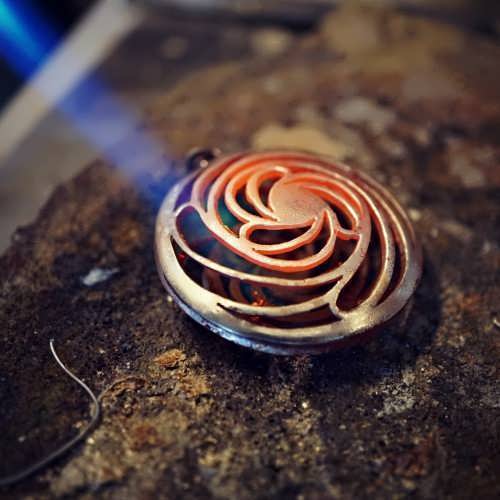 Double Helix-Golden Mean pendant Gold