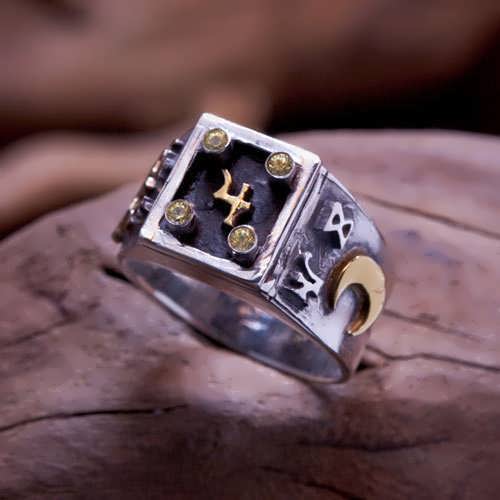 Jupiter Exaltation Talisman Ring Silver and Gold