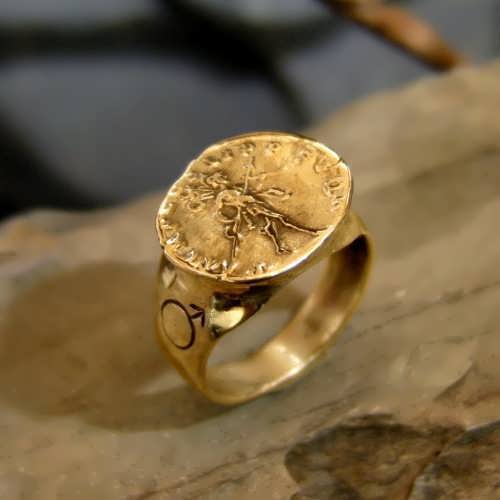 Mars In Capricorn Talisman Ring gold