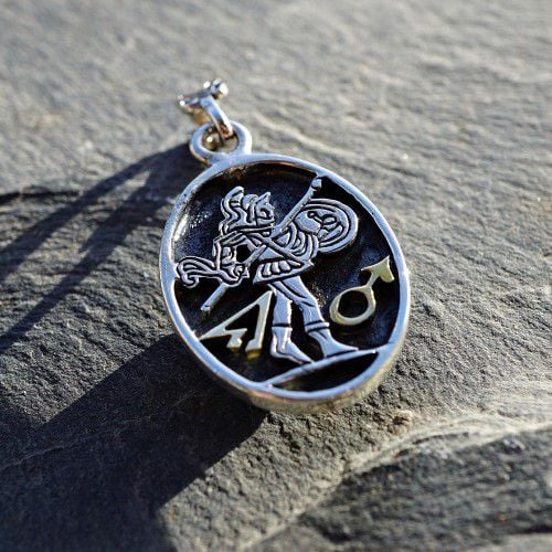 Mars in Capricorn Talisman Silver and Gold