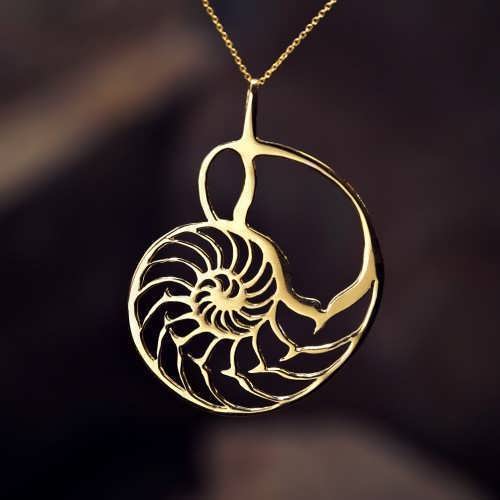 Nautilus Jewelry Pendant Gold