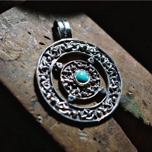 Norse Amulet with Turquoise