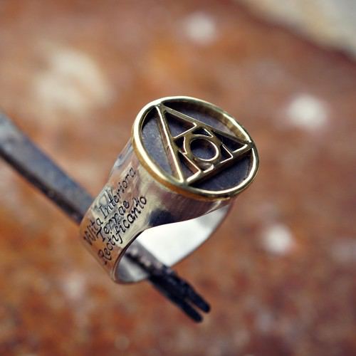 Philosopher's Stone Ring Silver and Gold