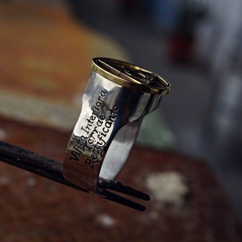 Philosopher's Stone Ring Silver and Gold
