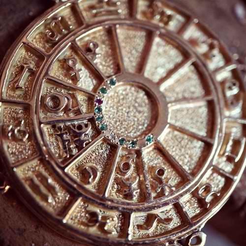 Talismano sigillo cosmico personalizzato in oro