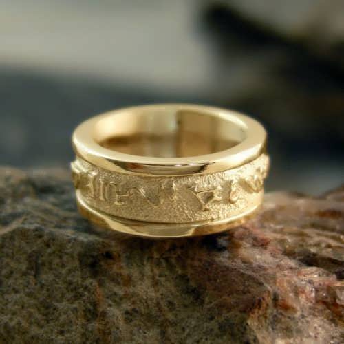 Personalized Solar Ring Gold