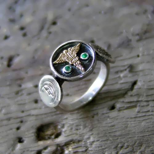 Alchemical Wedding Talisman Ring Silver and Gold